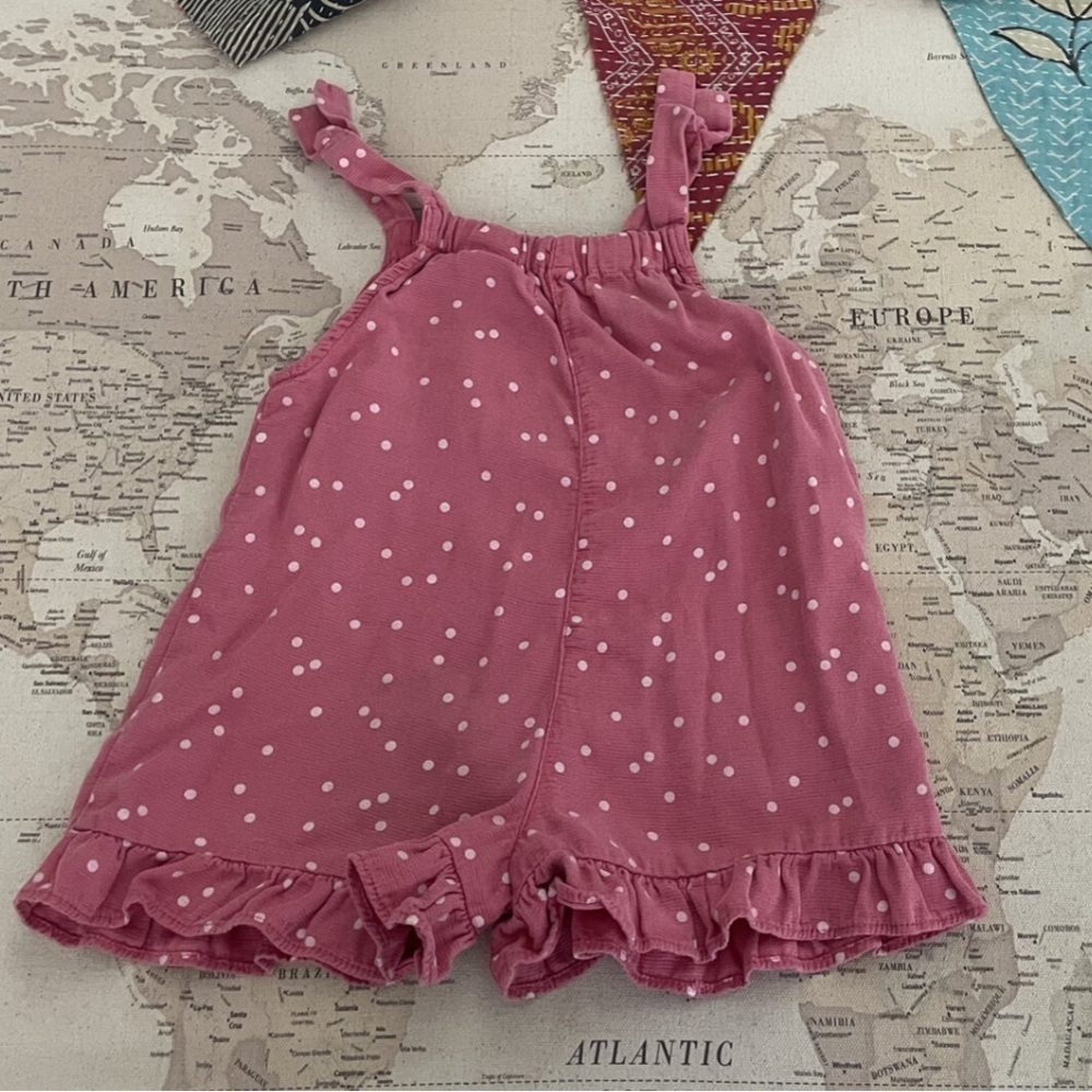 Zara Pink Polka Dot Romper Size 2/3 - Picture 4 of 5